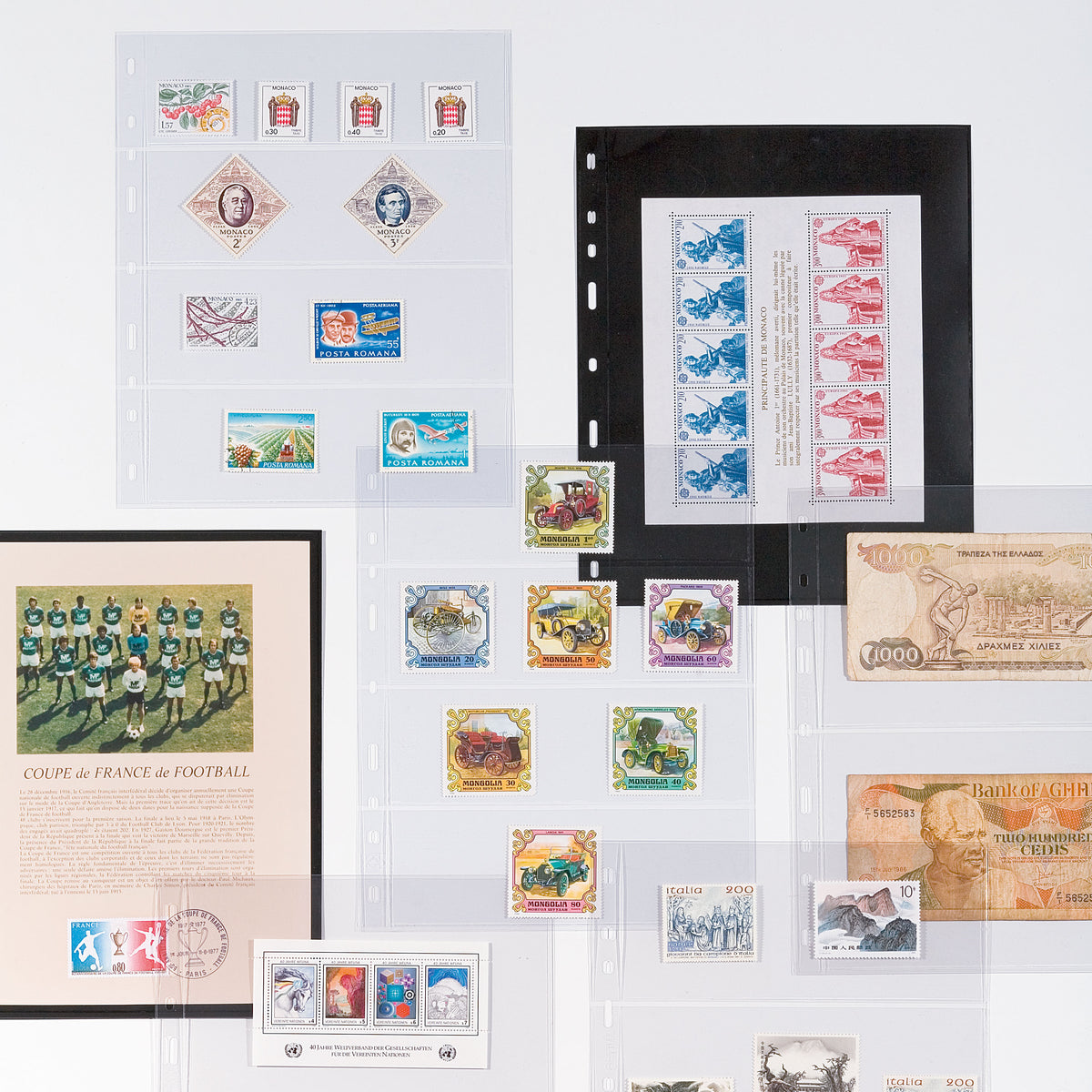 Pages transparentes pour album de billets Optima – 10 pièces – 2 emplacements
