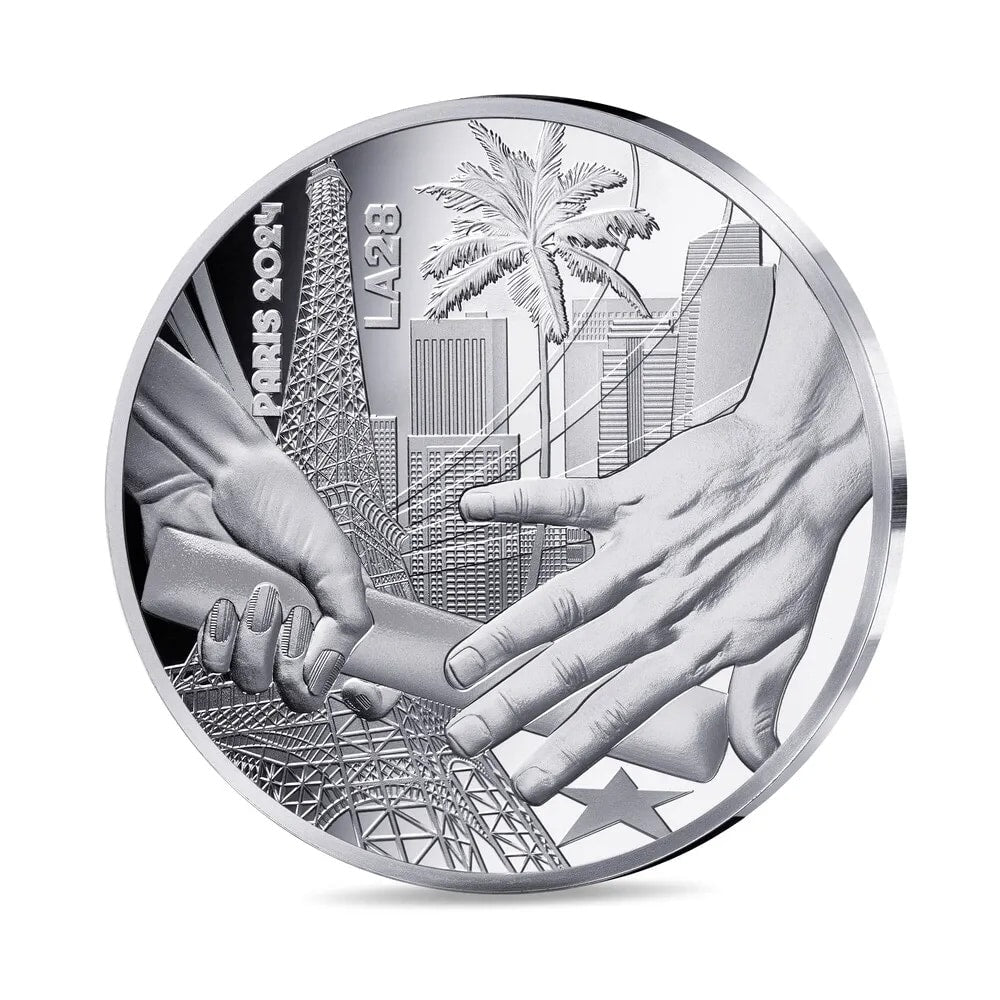Pièce de 10 € Argent 999 Livraison Paris-Los Angeles Belle Épreuve France 2024