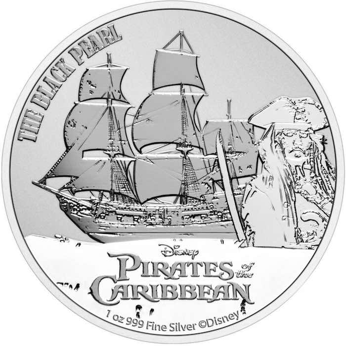 Pirates des Caraïbes, Perle Noire, 1 oz, Argent 999, Îles de Niue, 2021