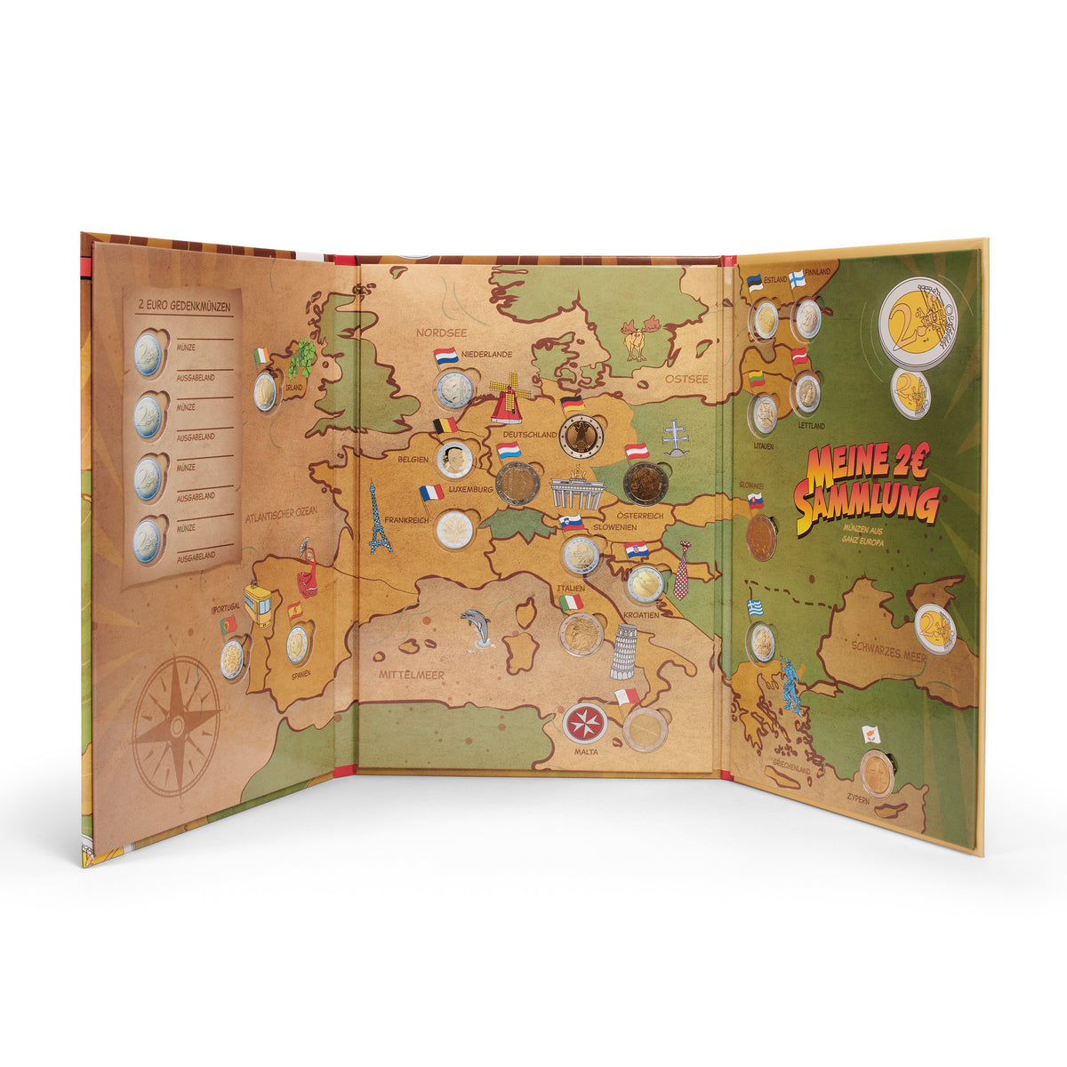 Album de collection de pièces de 2 euros pour enfants