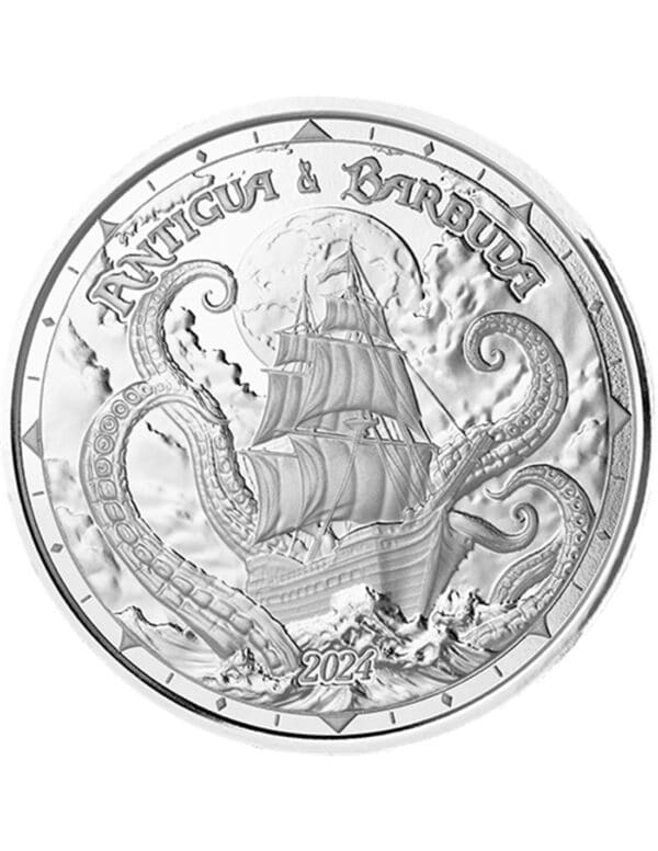 Contrebandier de rhum et Kraken – Antigua-et-Barbuda 2024 – Pièce d'argent de 1 once