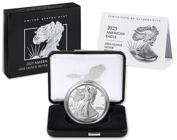 Pièce de 1 dollar en argent (Silver Eagle) - Émission américaine 2025