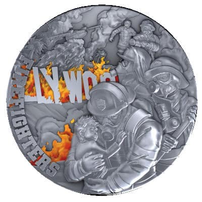 Pièce de 2 $ pour pompiers, 2 oz d'argent 999, Niue 2025
