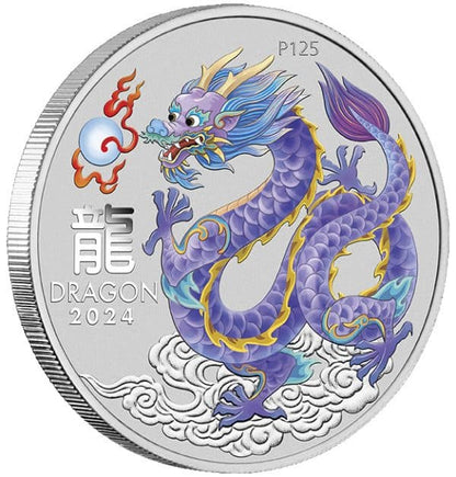 Australie 1$ Année du Dragon Argent 999 B.U. 2024
