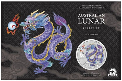 Australie 1$ Année du Dragon Argent 999 B.U. 2024