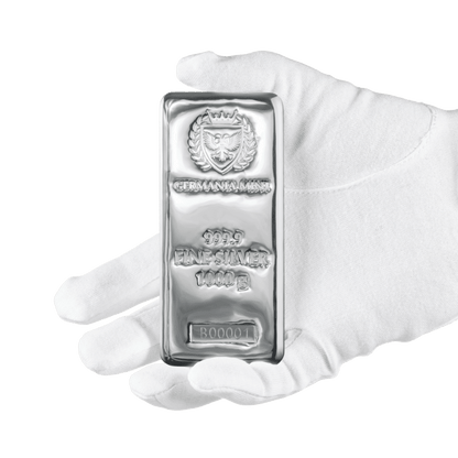 Lingot d'argent 1000 g, pureté 999,9/1000