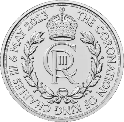 Pièce de 2 livres sterling en argent 999, commémorant le couronnement britannique de Charles III en 2023 (Grande-Bretagne).