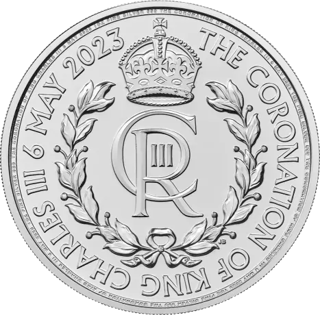 Pièce de 2 livres sterling en argent 999, commémorant le couronnement britannique de Charles III en 2023 (Grande-Bretagne).