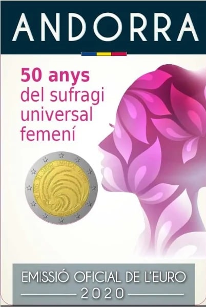 Andorre 2 Euro 2020 Suffrage universel féminin en Andorre Ampoule