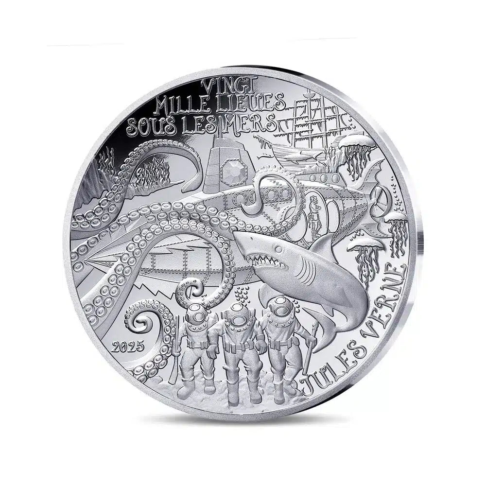 Pièce de 10 € en argent pur – 20 000 Lieues sous les mers, France 2025