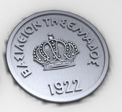 1922, 10 MINUTES EN ARGENT 925 DIA. 25MM