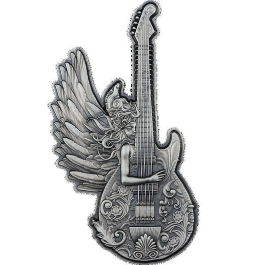 Cameroun – 2 000 francs – Guitare Angel – Argent – Finition antique – 2025