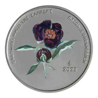 Pièce de 5 € Paeonia Parnassica en argent, Grèce 2022