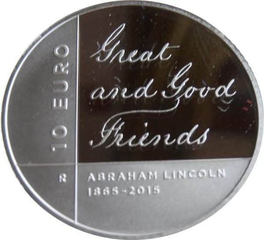 Pièce de 10 euros Abraham Lincoln en argent 999/1000, Saint-Marin