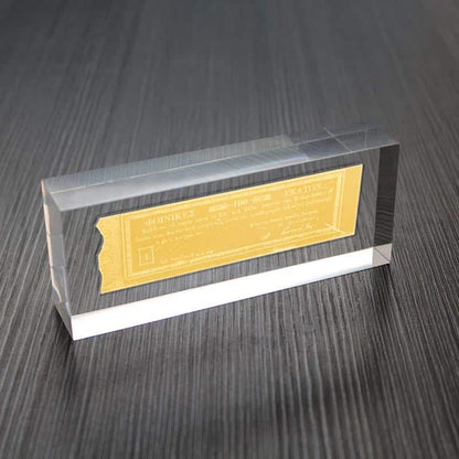 Support en plexiglas pour billets de banque