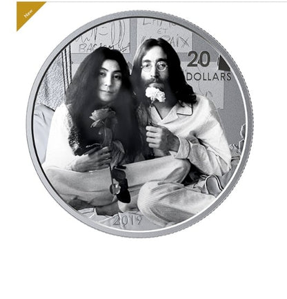 Pièce d'argent de 20 $ (1 oz) « Donnez une chance à la paix, John Lennon et Yoko Ono » – Canada 2019