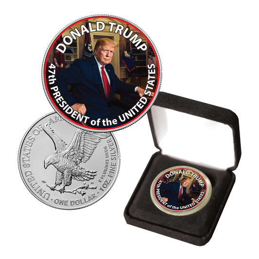 Dollar argenté de 1 dollar, effigie de Donald Trump, Silver Eagle, États-Unis