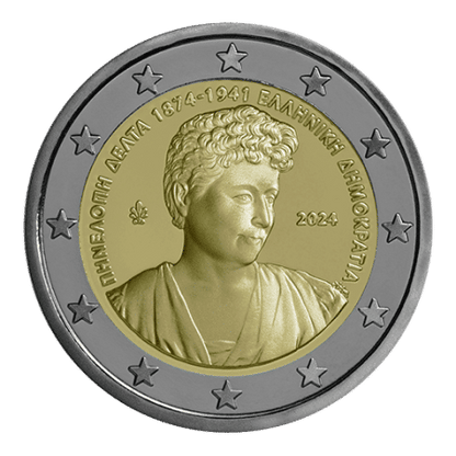 2 euros BU & PIN 150 ans de la naissance de Pénélope Delta Grèce 2024