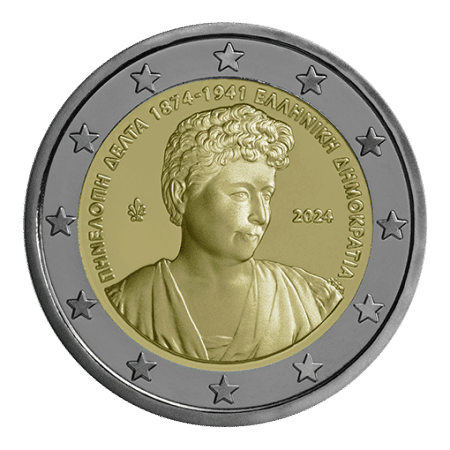 2 euros BU & PIN 150 ans de la naissance de Pénélope Delta Grèce 2024