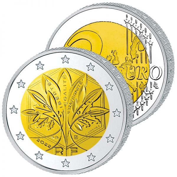 2 €, Présidence française - 20 ans de l'euro, France, 2022