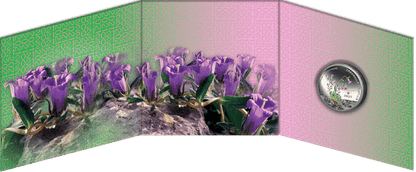 Pièce de 5 € Campanule colorée Saxatilis Argent Grèce 2021