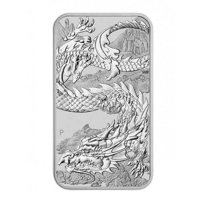 Pièce d'investissement australienne Dragon de 1 $ en argent 999 (1 oz).