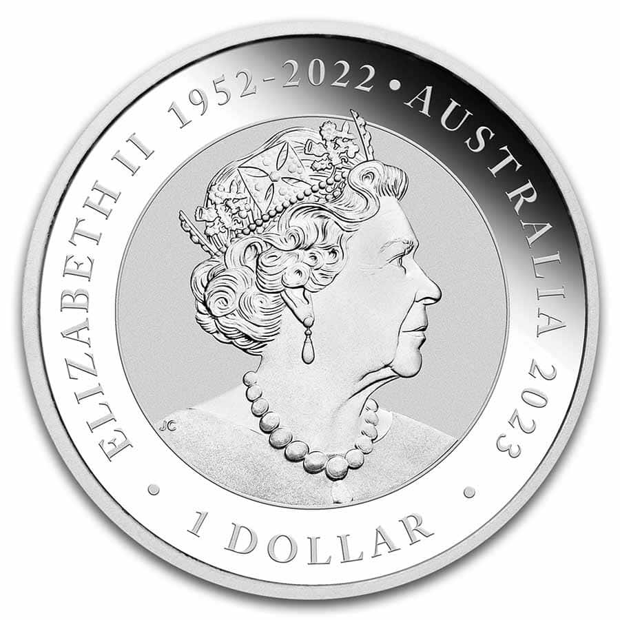 Pièce australienne de 1 dollar, 1 once de sable en argent 999, 2023