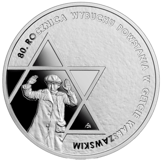 80e anniversaire du soulèvement du ghetto de Varsovie, argent 925, 2023, Pologne