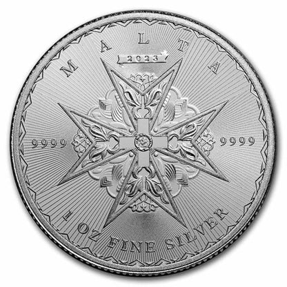 Croix de Malte en argent 999/1000 de 5 euros, année 2024
