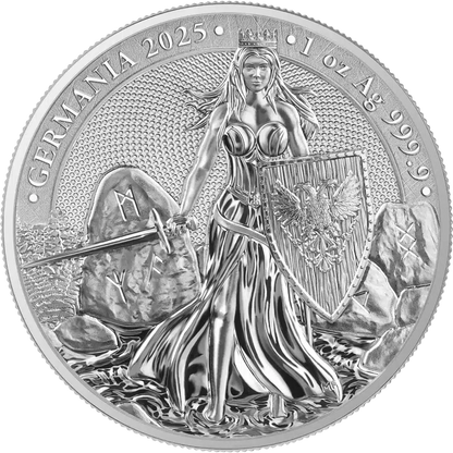 Pièce de 1 oz d'argent pur 999/1000 de Germania (2025) – Le couronnement de la reine Germania