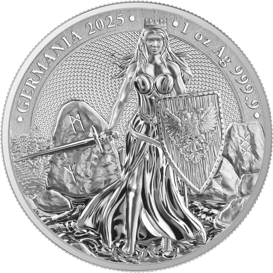 Pièce de 1 oz d'argent pur 999/1000 de Germania (2025) – Le couronnement de la reine Germania