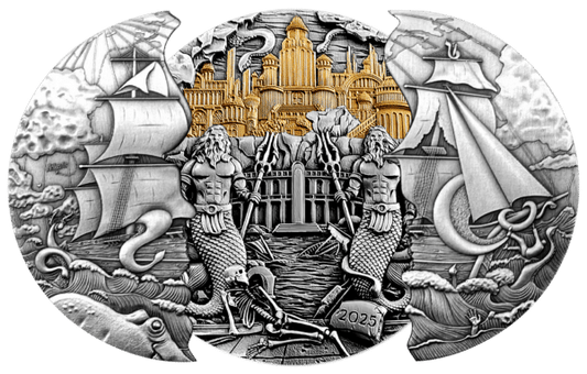Pièce Atlantis 10 $ Argent 999 3D 5 oz - 155,5 g Samoa 2025