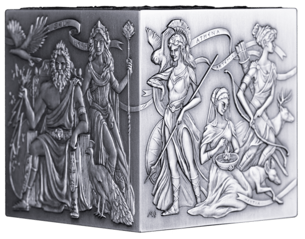 Précommandez la pièce de monnaie en argent 3D « Les Dieux de l'Olympe » (cube de 1 kg), 500 F Burundi 2025