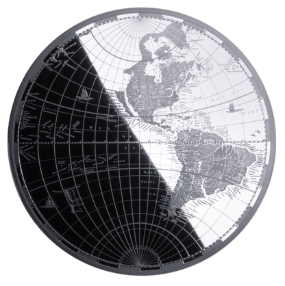 Coffret de pièces de collection en argent 999, 2 x 5 oz (311,10 g), millésime 2025, motif Cartographie, N Solomon