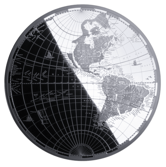 Coffret de pièces de collection en argent 999, 2 x 5 oz (311,10 g), millésime 2025, motif Cartographie, N Solomon