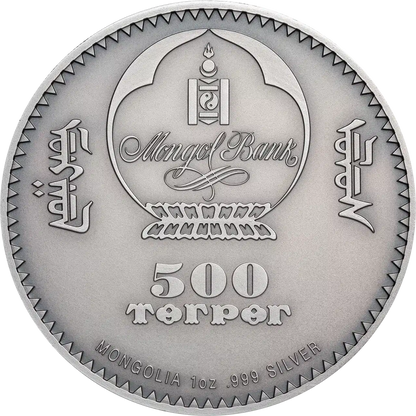 DERNIÈRE Pièce de monnaie Gobi Bear Argent 999 1oz 500T Mongolie 2019