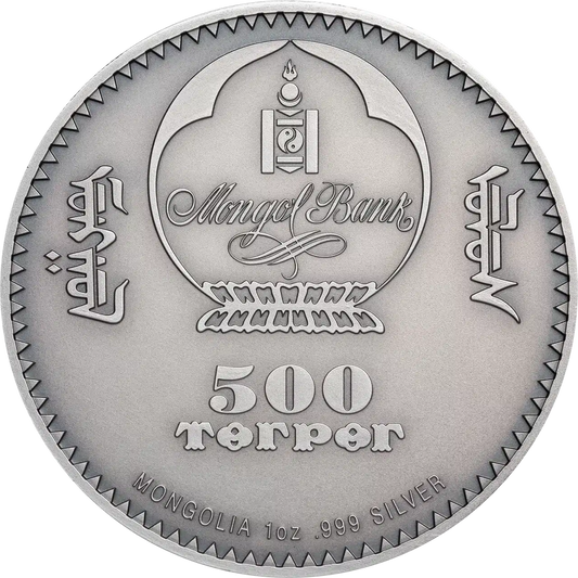 DERNIÈRE Pièce de monnaie Gobi Bear Argent 999 1oz 500T Mongolie 2019