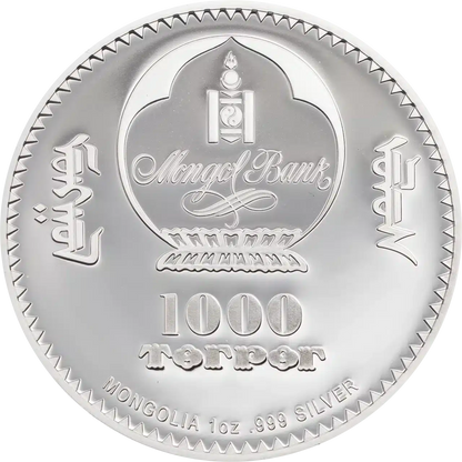 DERNIÈRE PIÈCE Karl Marx 1000 Togrog 1 oz Argent .999 Proof Mongolie 2019