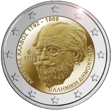 2€ Euro Grèce 2019 – 150 ans depuis la mort d'Andreas Kalvos