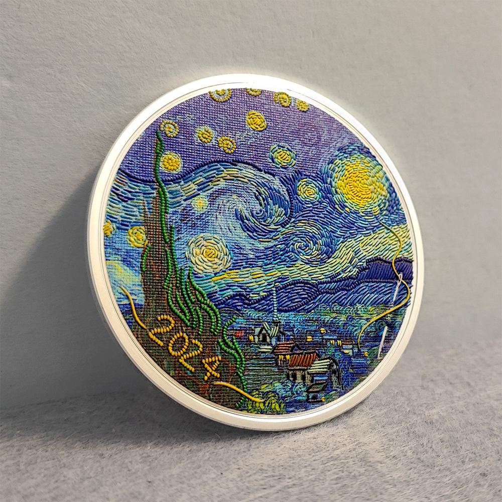 Pièce de 20 $ La Nuit étoilée Vincent Van Gogh 3 oz Argent Palau 2024