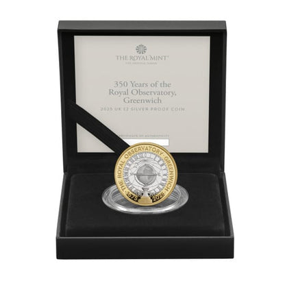 Pièce de 2 £ en argent, qualité Belle Épreuve, Observatoire royal de Greenwich, Royaume-Uni, 2025