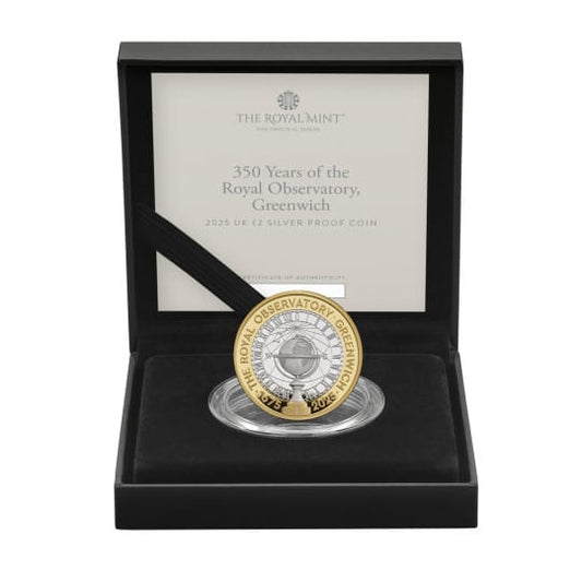 Pièce de 2 £ en argent, qualité Belle Épreuve, Observatoire royal de Greenwich, Royaume-Uni, 2025