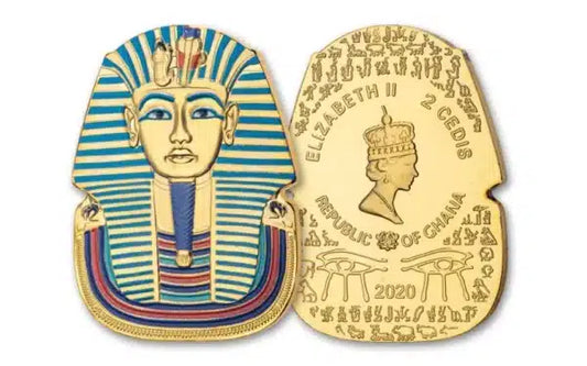 Pièces de collection L'héritage de Toutankhamon 2 cedis Cupro-nickel Or 24 carats Ghana