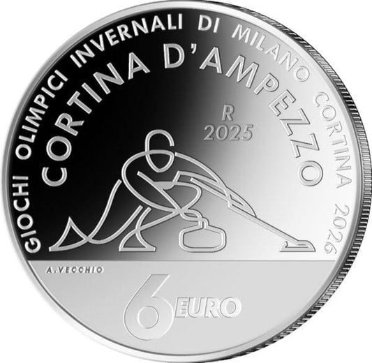6 euros MILAN 2026 Argent 999 Jeux Olympiques Italie 2025