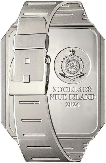 OFFRE DATABANK Montre TechStalgic Pièce d'argent de 2 oz 2$ Niue 2024