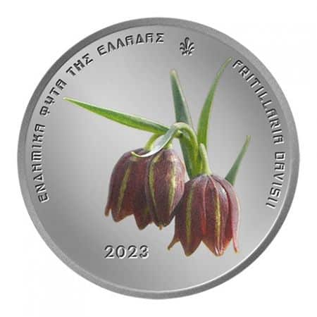 Pièce de collection en argent de 5 euros sous blister – Fritillaria Davisii