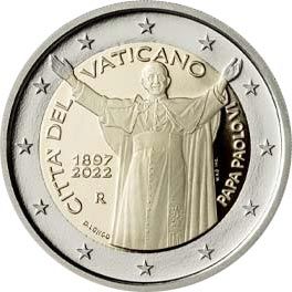 2 €, 125e anniversaire de la naissance du pape Paul VI, Vatican, 2022