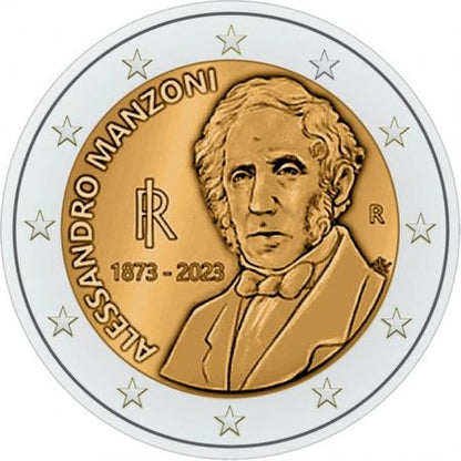 2 euros, 150 ans après la mort d'Alessandro Manzoni, Italie, 2023
