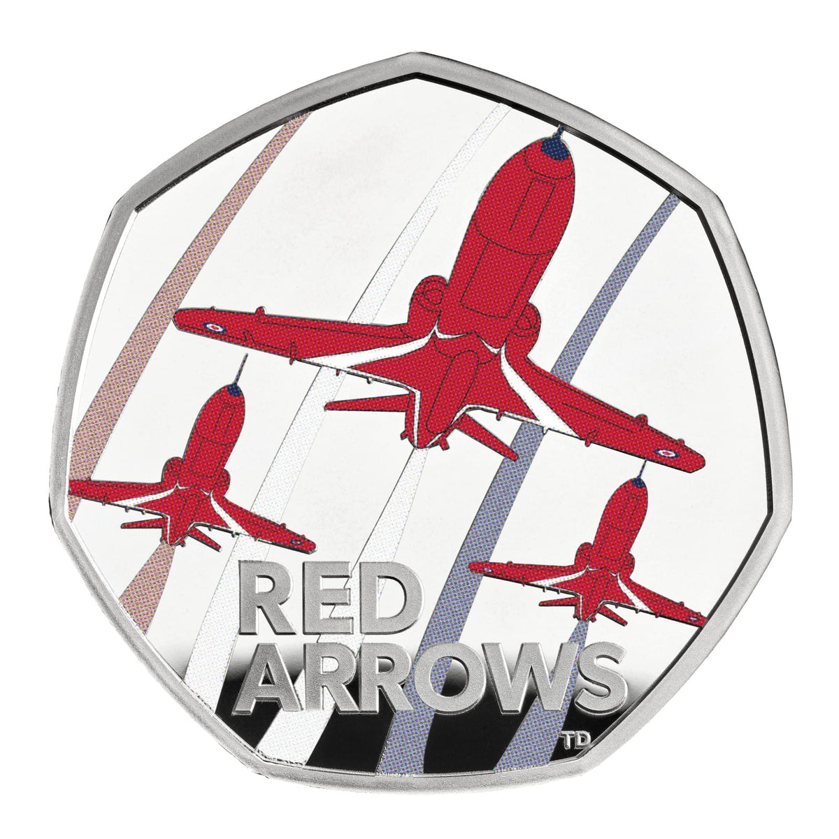 Pièce de 0,50 £ en argent pur (épreuve) commémorant les 60 ans des Red Arrows (Royaume-Uni, 2025)