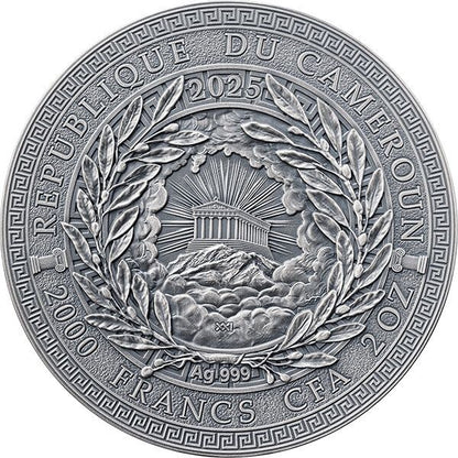 Pièce d'argent Apollo 2 oz Argent 999 – Cameroun 2025